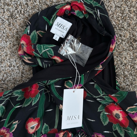 NWT Misa Los Angeles Floral Halter Jumpsuit | Large - Picture 4 of 8